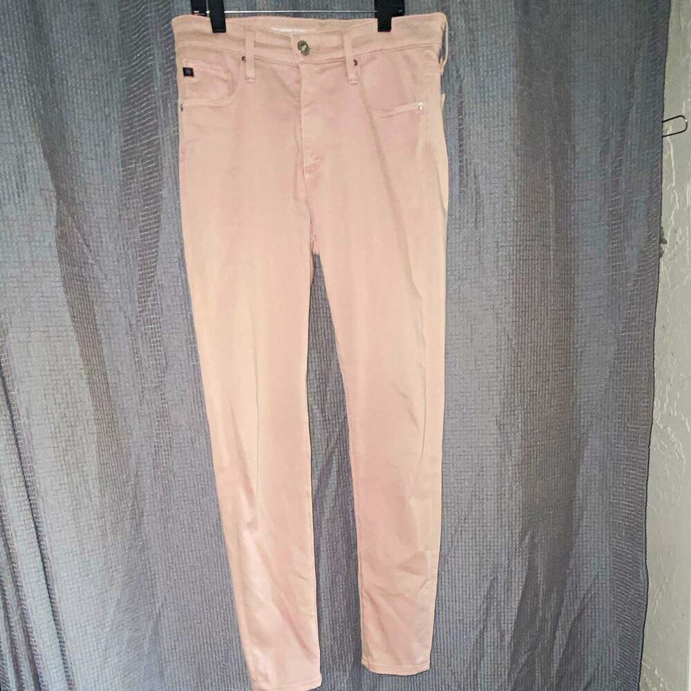 AG Adriano Goldschmied Farrah Women's Pink High-Rise Skinny Crop Jeans 26